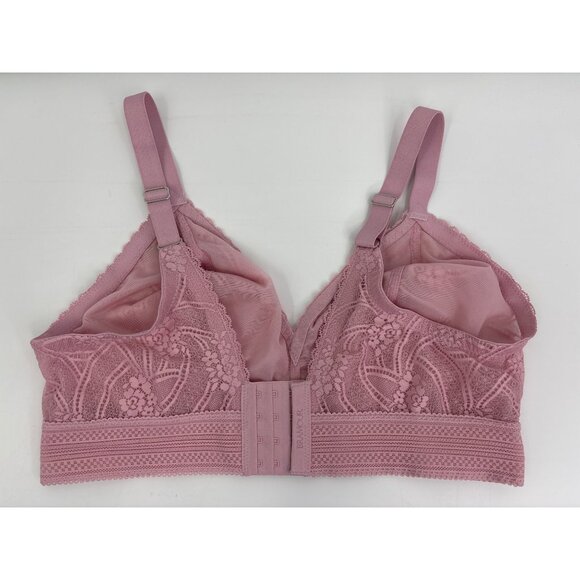 Glamorise Bramour Gramercy Luxe Lace Wirefree Bralette 7012 Mauve Pink 36F - Picture 5 of 6